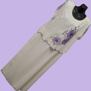 R&B Beaded off white purple spring dress 10